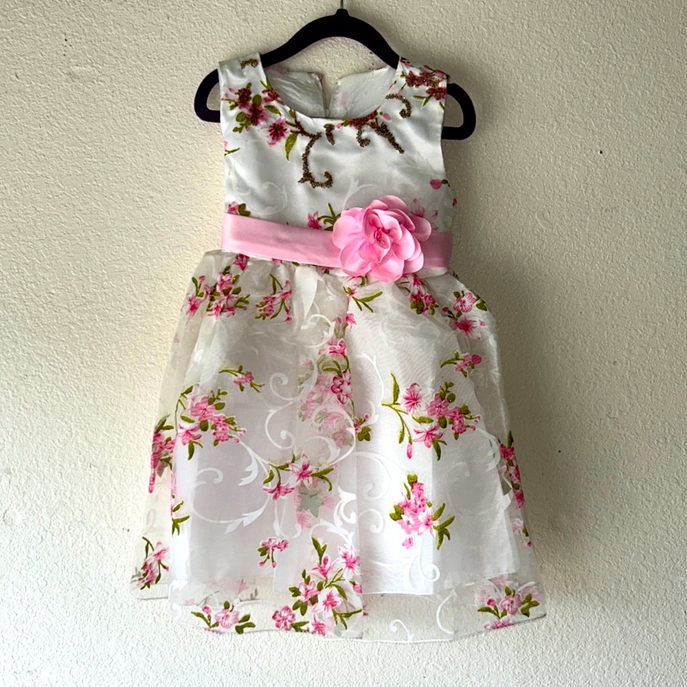 Girls Fluffy Long Skirt Children's Princess Dress Girl Flower Wedding Flower 4/5